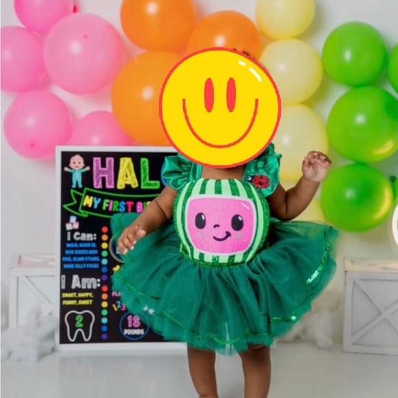 Cocmelon Dress size 12m, Custom Made, Worn Once for photos - Picture 3 of 3